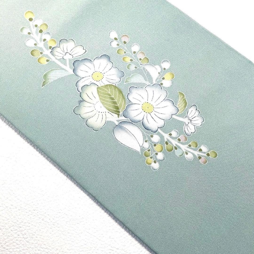 専用帯6261●高級 正絹 落款 作家物 塩瀬 友禅 名古屋仕立て名古屋帯辻ヶ花