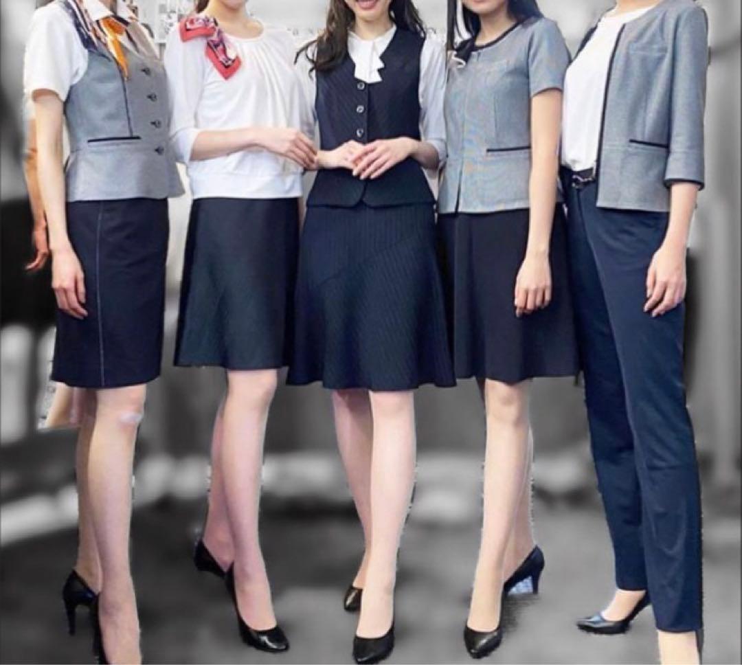 うさぎ　バスガイド制服ピンストライプベスト1点・スカート2点セット