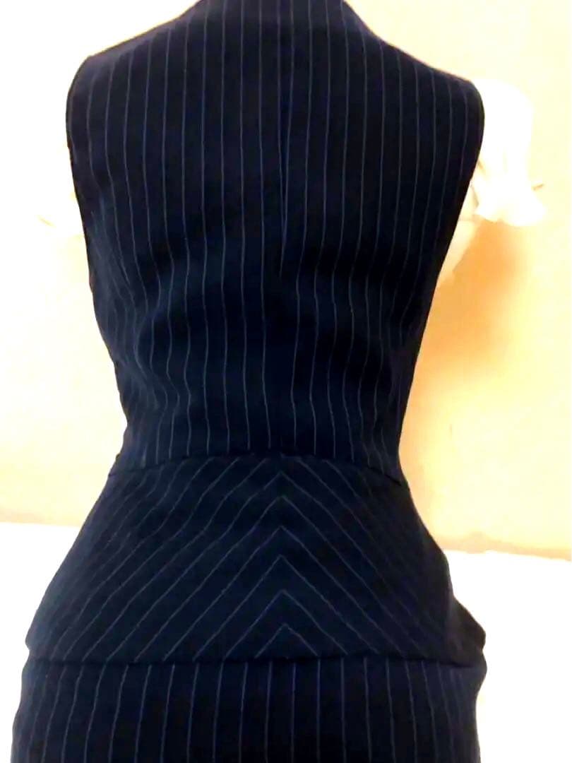 うさぎ　バスガイド制服ピンストライプベスト1点・スカート2点セット