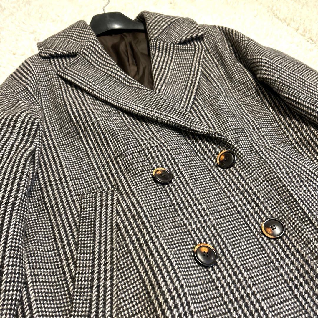 【美品】ジャーナルスタンダードレリューム ダブルカラーチェックコート　茶　36