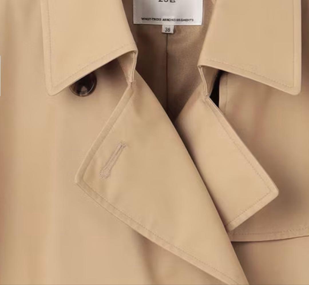 最終価格 美品23区コットンポリエステルギャバジン ロング トレンチコート36