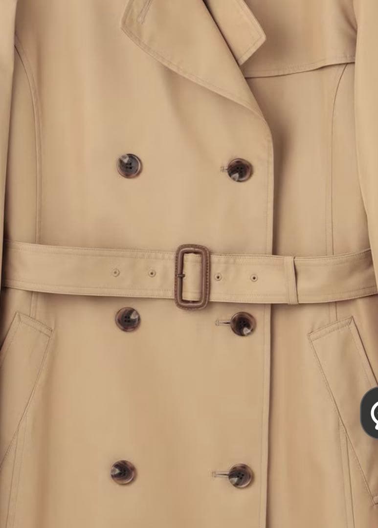 最終価格 美品23区コットンポリエステルギャバジン ロング トレンチコート36