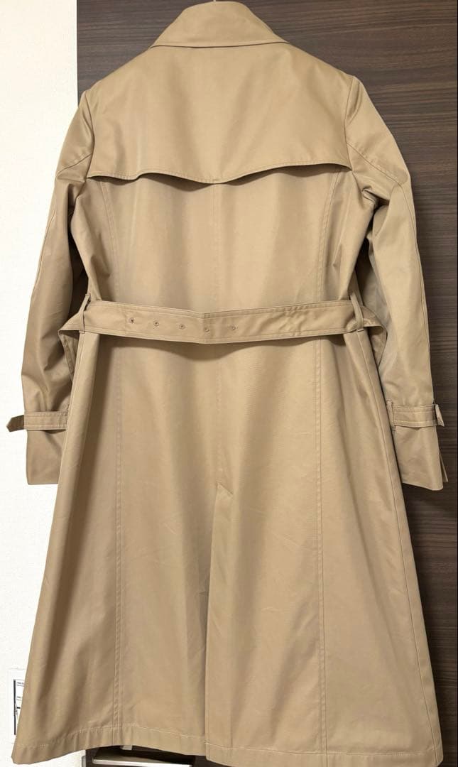 最終価格 美品23区コットンポリエステルギャバジン ロング トレンチコート36