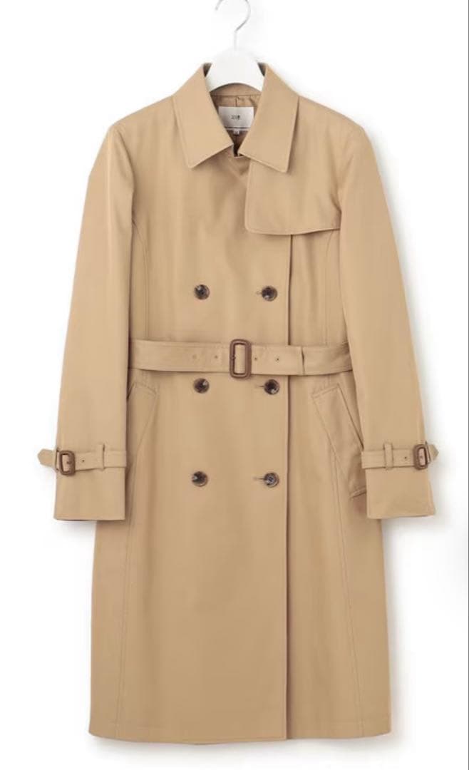 最終価格 美品23区コットンポリエステルギャバジン ロング トレンチコート36