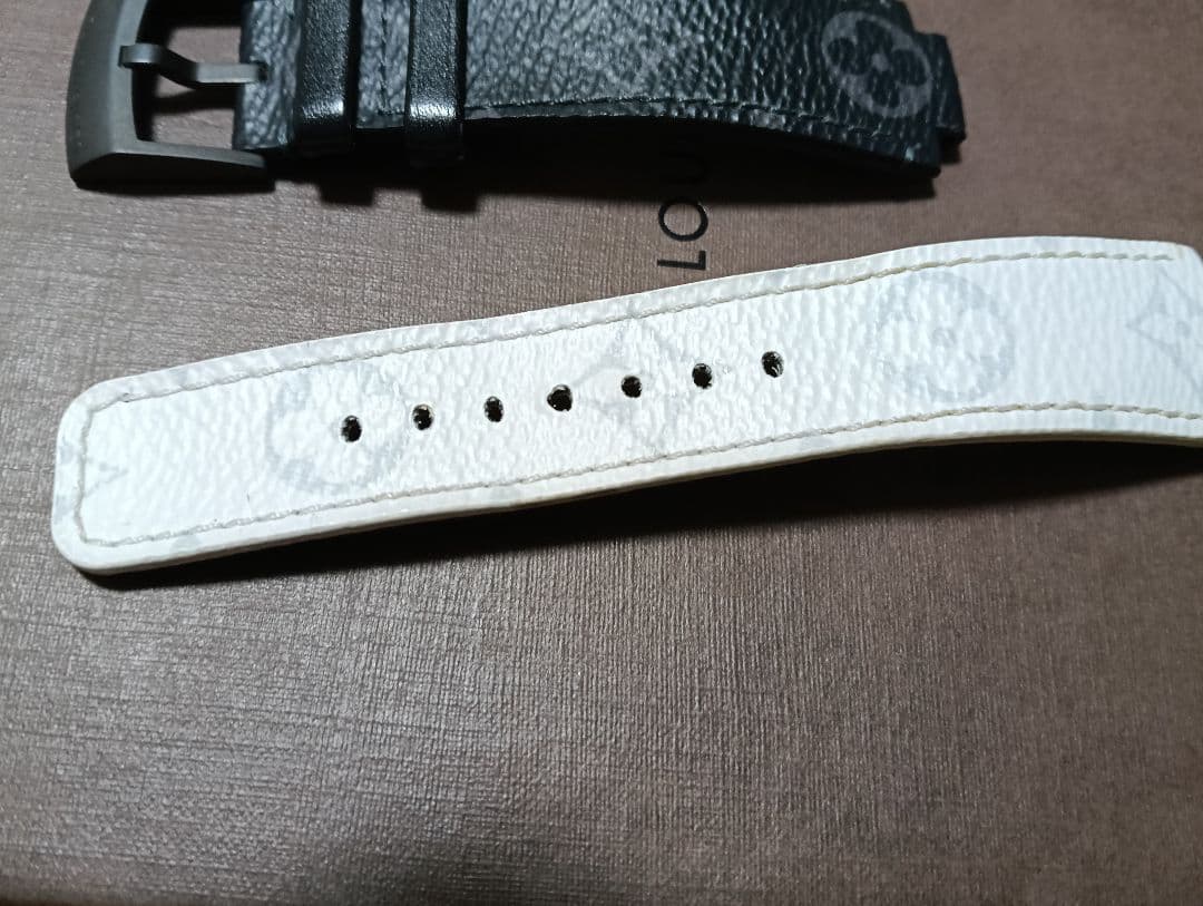 【白く光る】タンブールGM用 モノグラムレザーストラップ