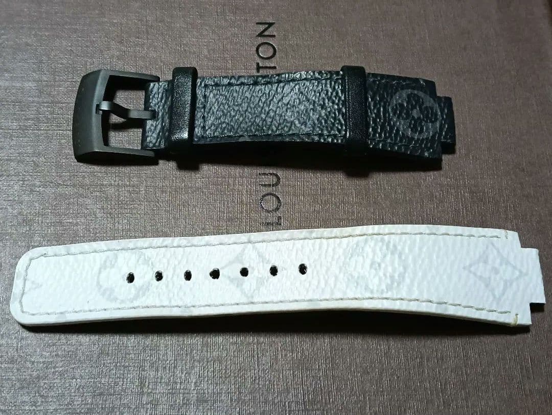 【白く光る】タンブールGM用 モノグラムレザーストラップ