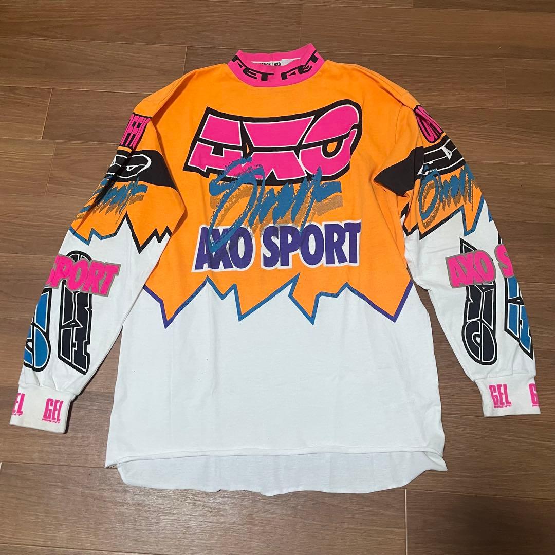 AXO SPORT ロングスリーブシャツ オレンジ/ピンク/ホワイト M