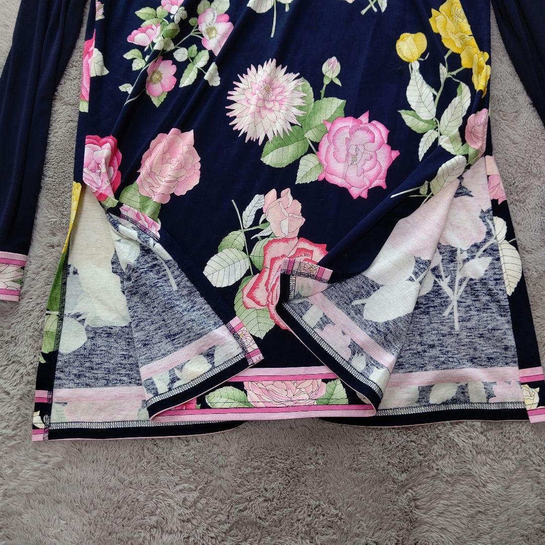 REONARD フラワープリント 長袖チュニック ネイビー