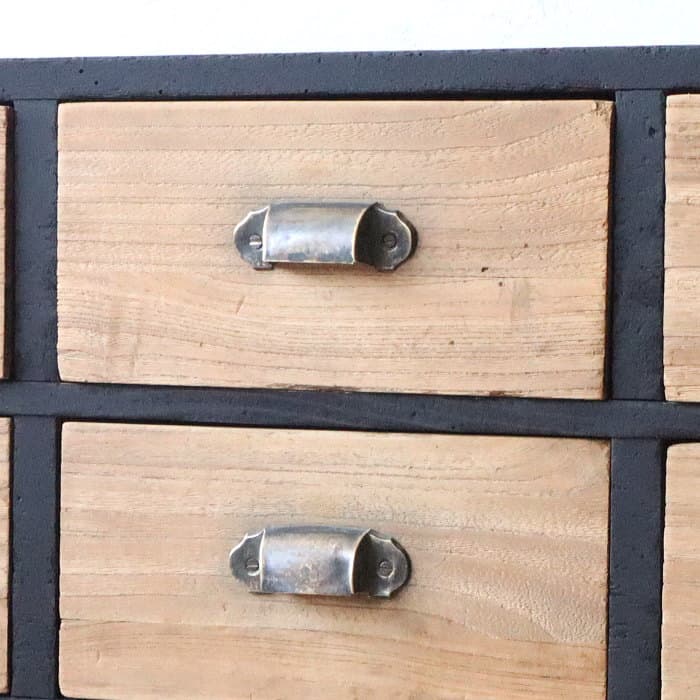 アンティーク 黒色 引出し12杯 チェスト 古家具 無垢材 桐材 ブラック