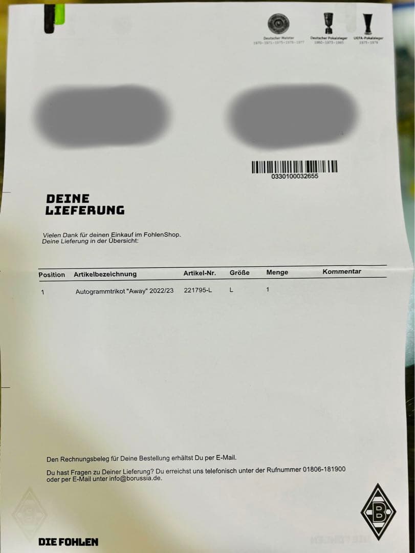 ボルシアMG22-23シーズン全選手直筆サイン入りユニフォーム