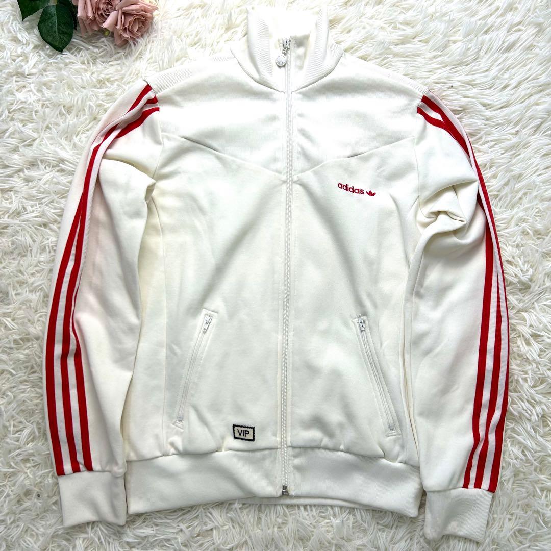 adidas アディダス ☆ジャージ トラックジャケット ホワイト レッド L