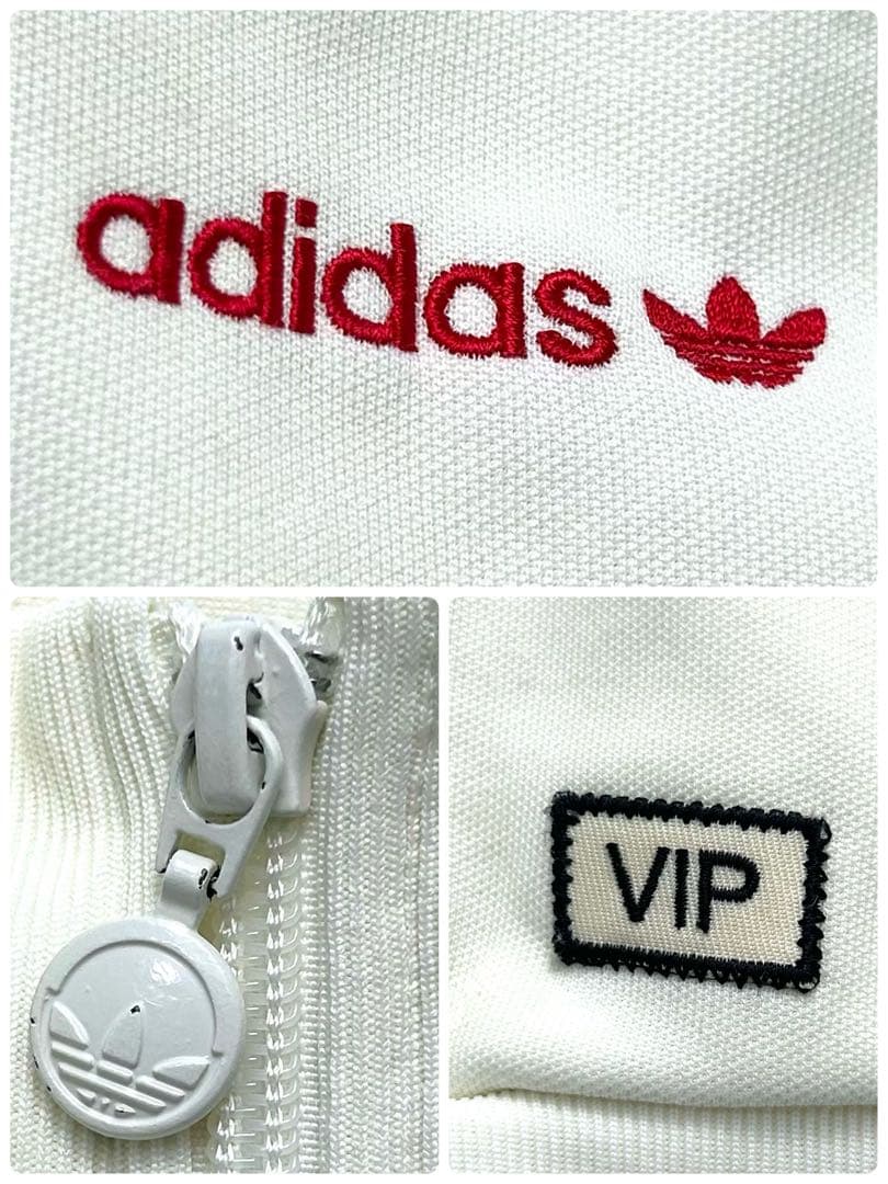 adidas アディダス ☆ジャージ トラックジャケット ホワイト レッド L