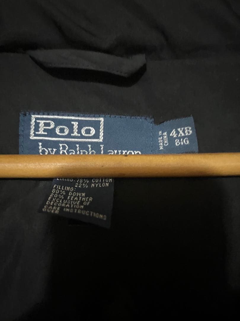 ラルフローレン　特大サイズブラックダウンベスト　４ＸＢ