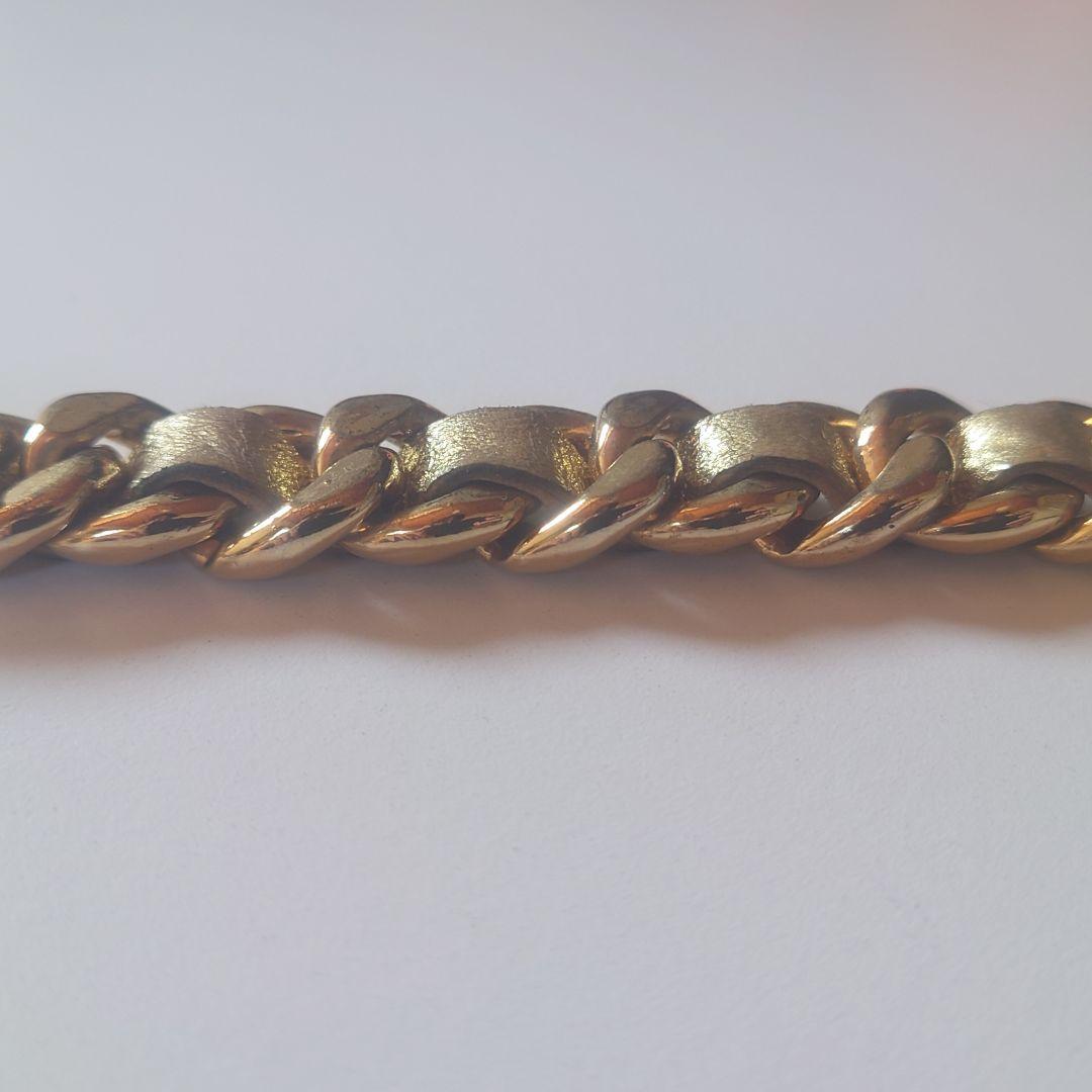 シャネル バングル チェーン Tバー 28 喜平 革 ゴールド 金具 リング