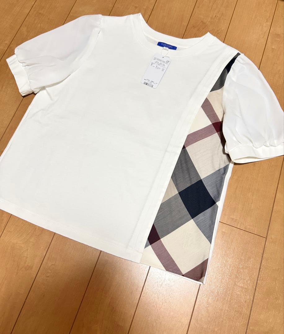 ブルーレーベルクレストブリッジ チェックコンビ Tシャツ カットソー 新品 L