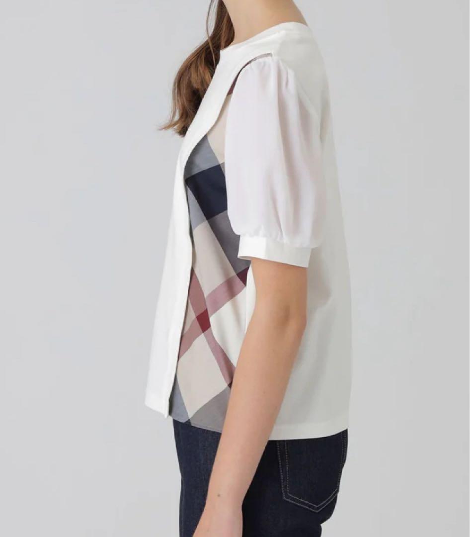 ブルーレーベルクレストブリッジ チェックコンビ Tシャツ カットソー 新品 L