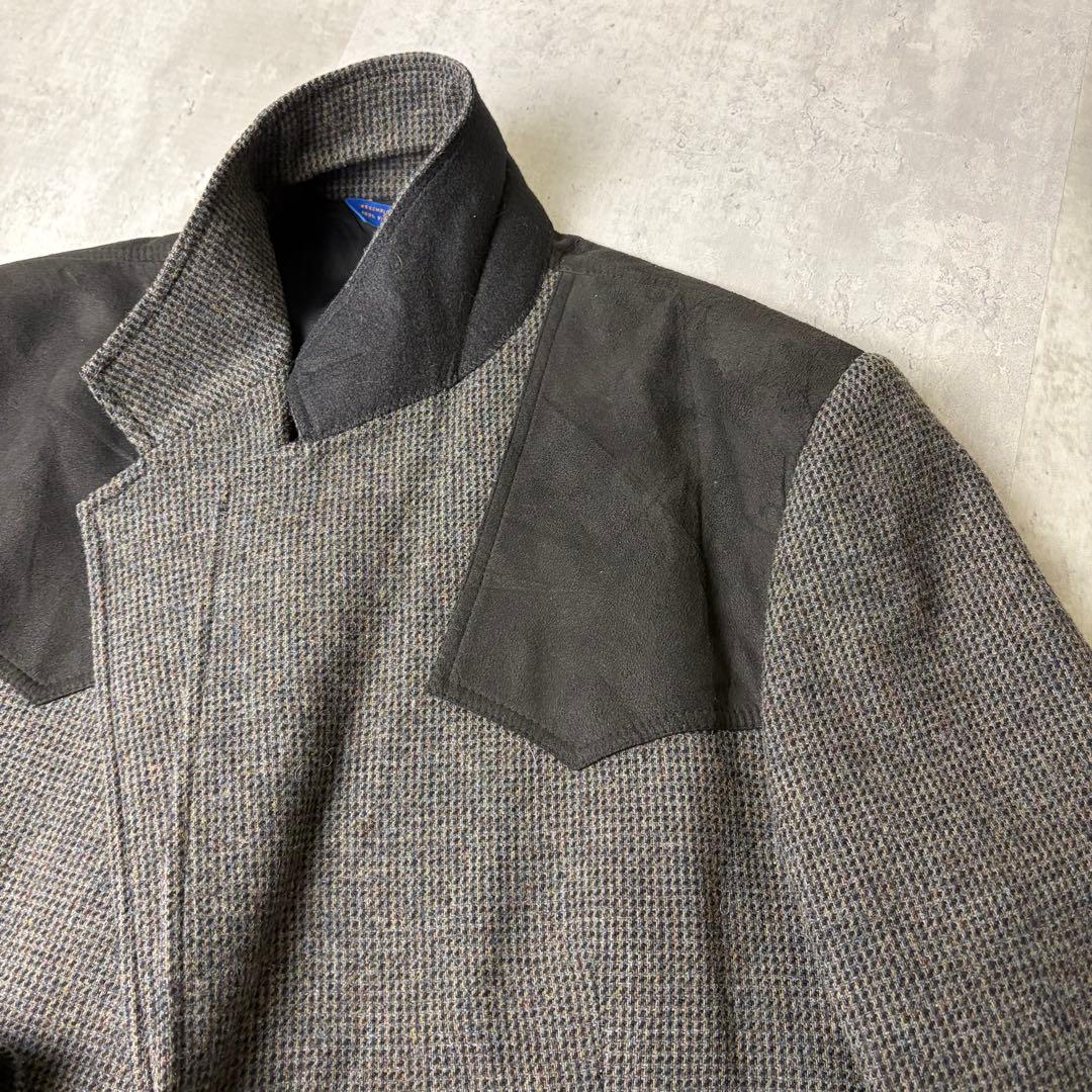 メキシコ製 PENDLETON レザーパッチ ツイードジャケット 44 グレー