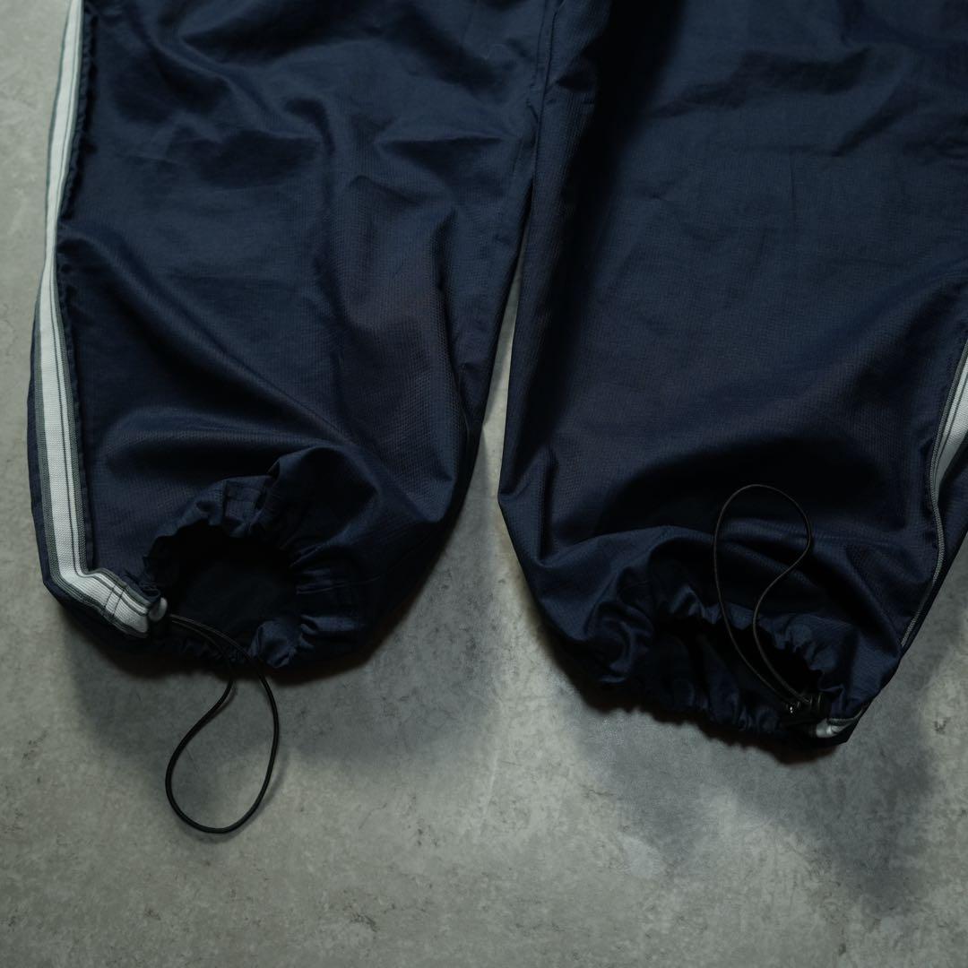 ジ*)様 00s NIKE バギー ナイロンパンツ サイドライン ネイビー y2