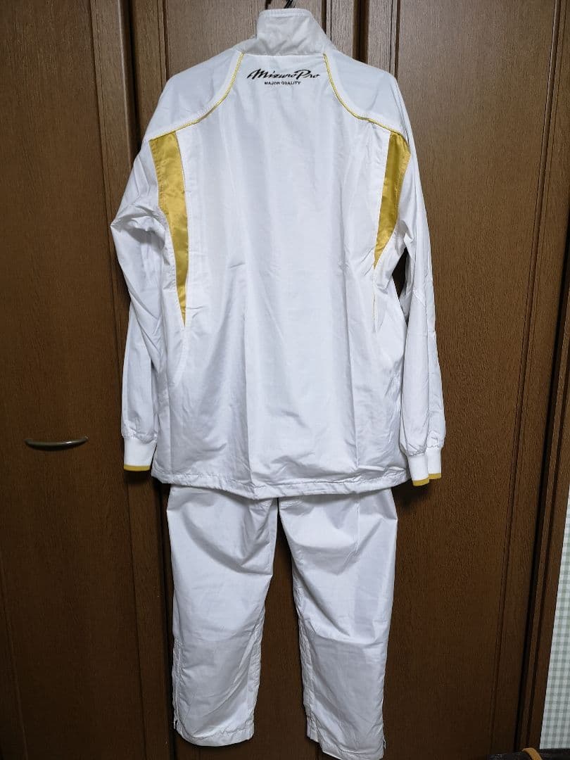 Mizuno Pro ジャージ セットアップ ホワイト/ゴールド サイズO