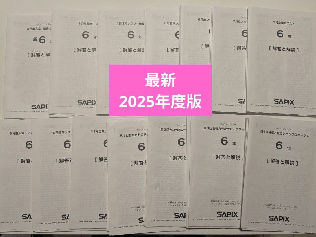【最新版】2025年度 SAPIX 6年 テスト1年分14セット