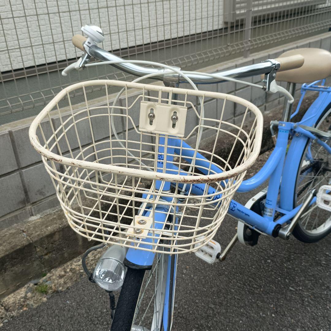【手渡し限定】ARIATE 青色 子供用自転車 前カゴ付き　22インチ