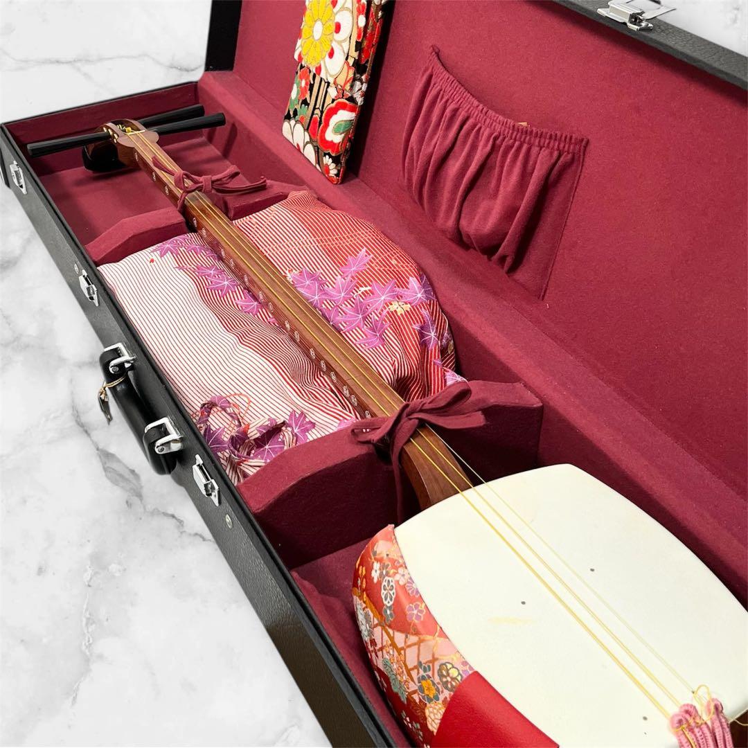 三味線 細棹 和楽器 弦楽器 本体 ハードケース 付属品付