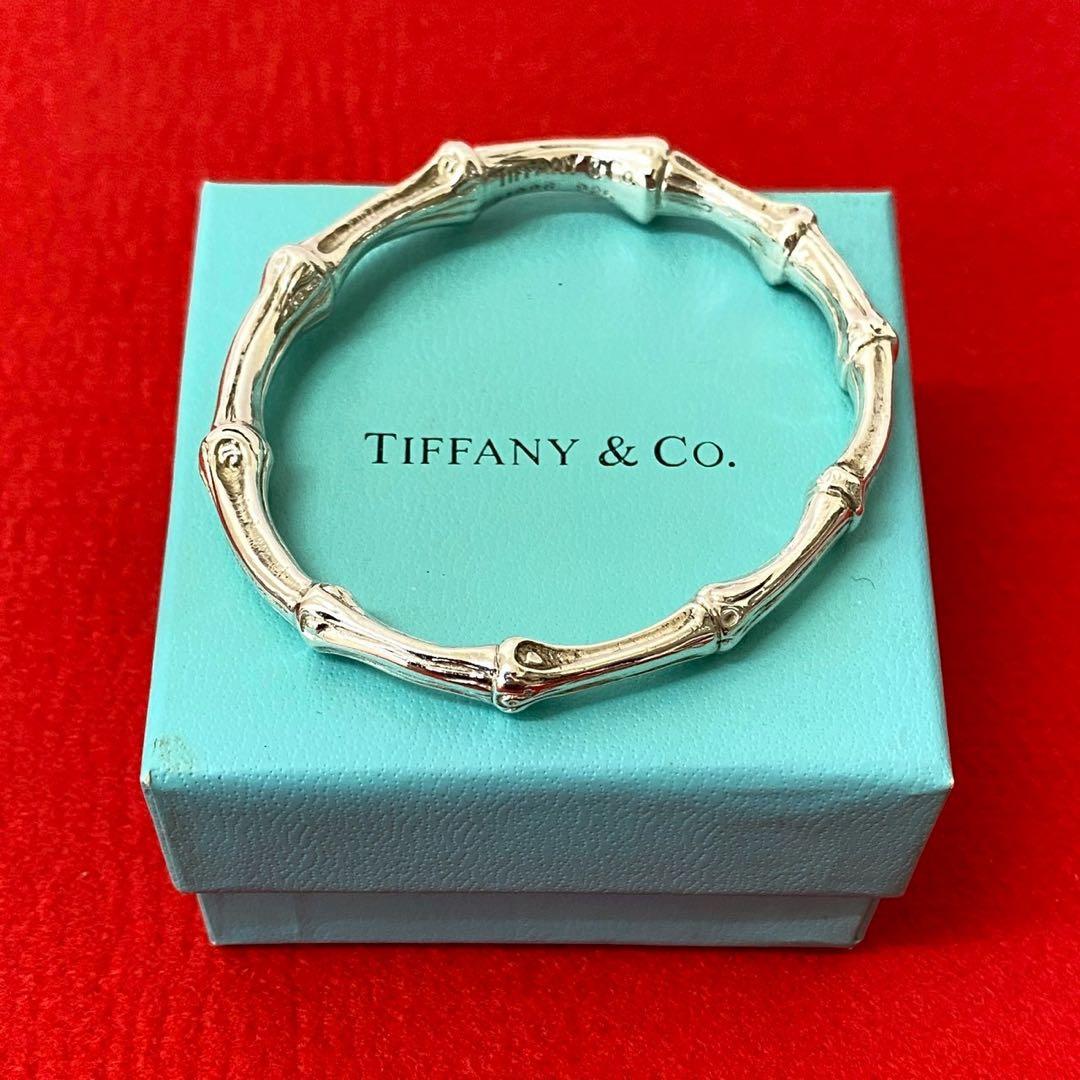 極美品 ティファニー バンブー モチーフ バングル シルバー925 ブレスレット