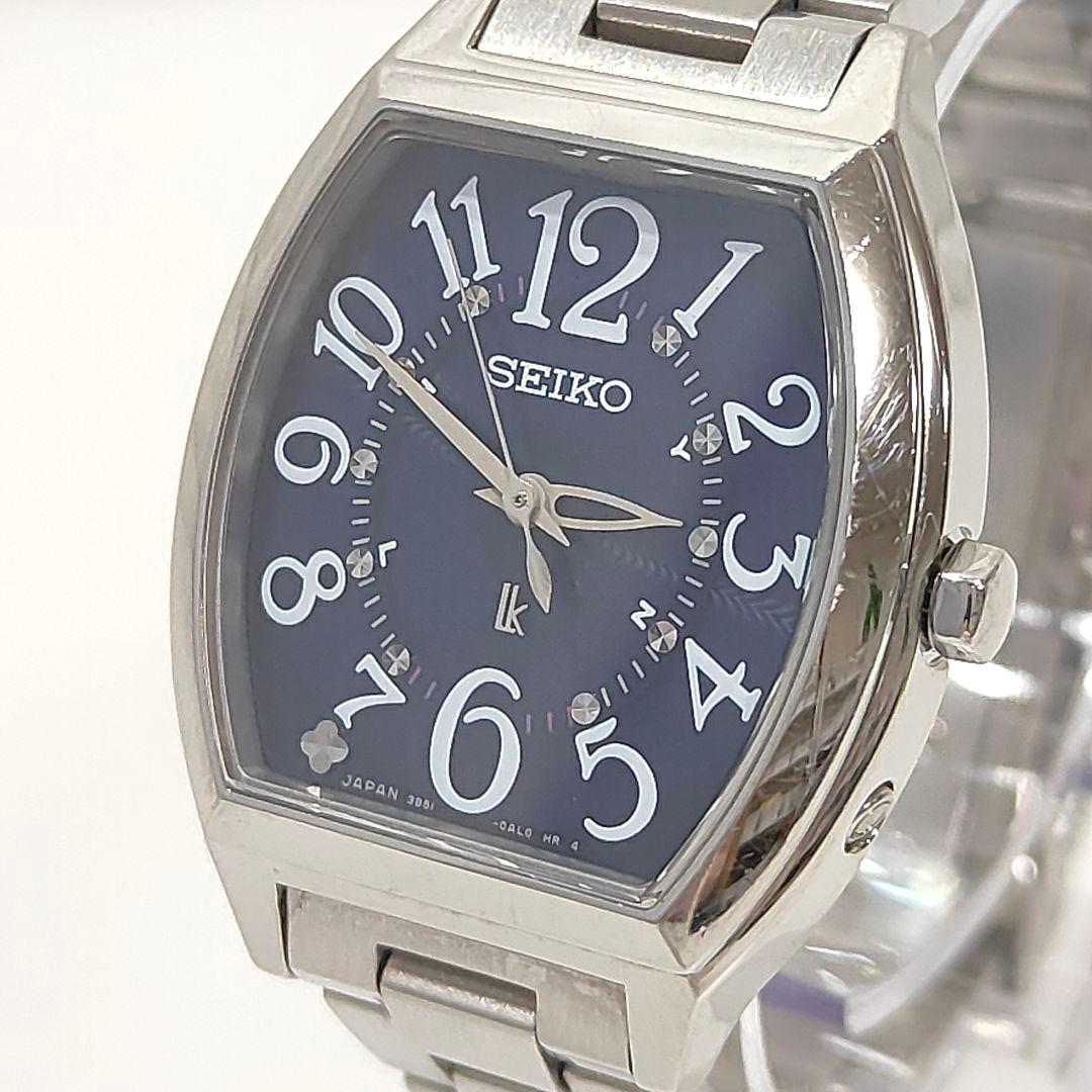 ルキア セイコー ネイビー トノー型 レディース腕時計