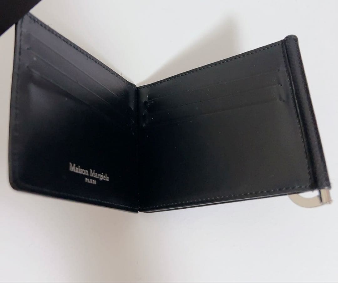 Maison Margiela ブラックレザー　マネークリップ　ウォレット