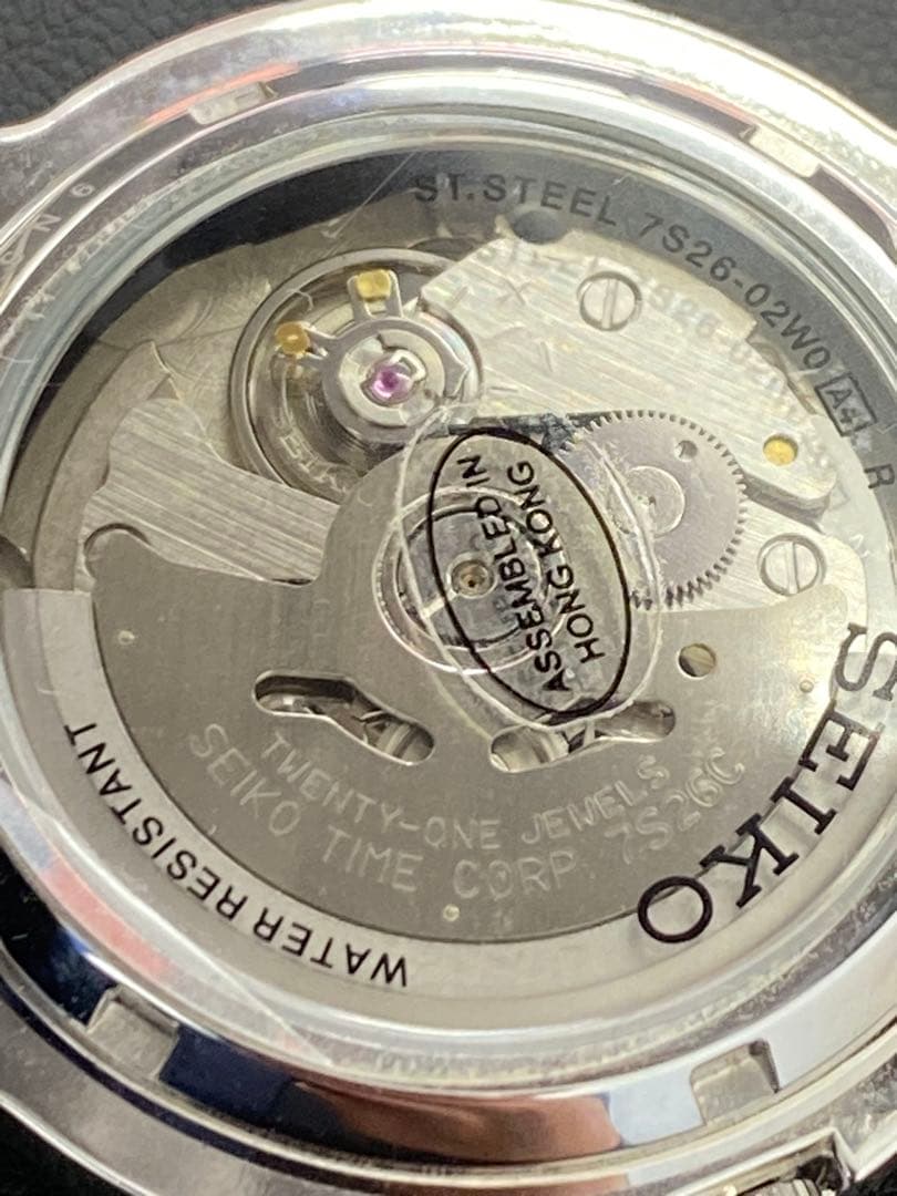 セイコー5 メタルバンド 腕時計 自動巻き デイデイト 裏スケルトン