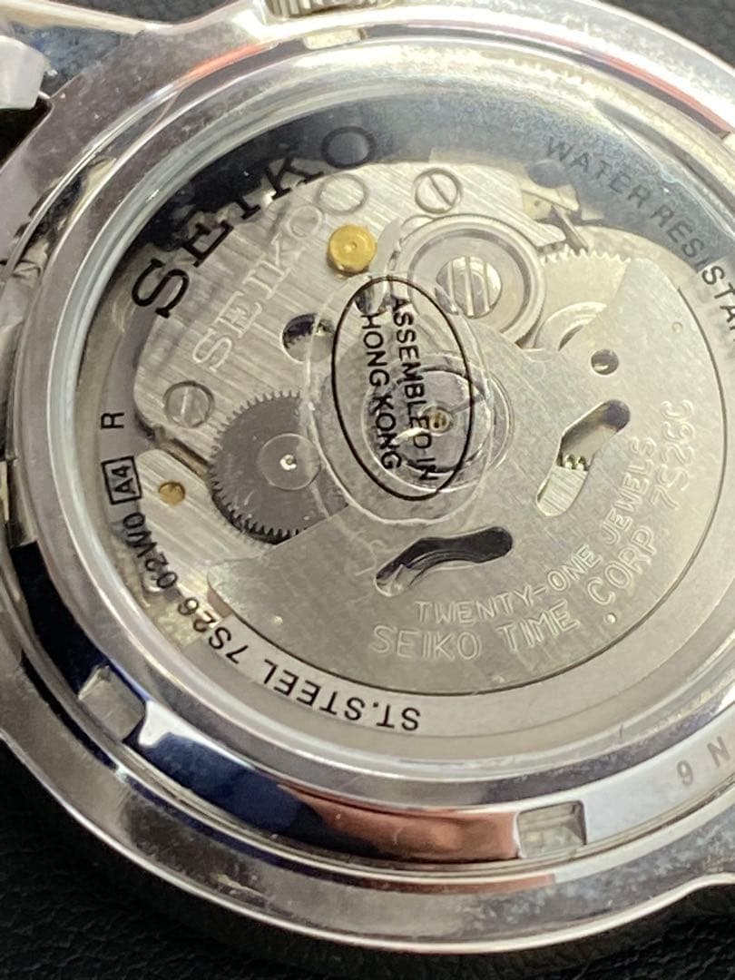 セイコー5 メタルバンド 腕時計 自動巻き デイデイト 裏スケルトン