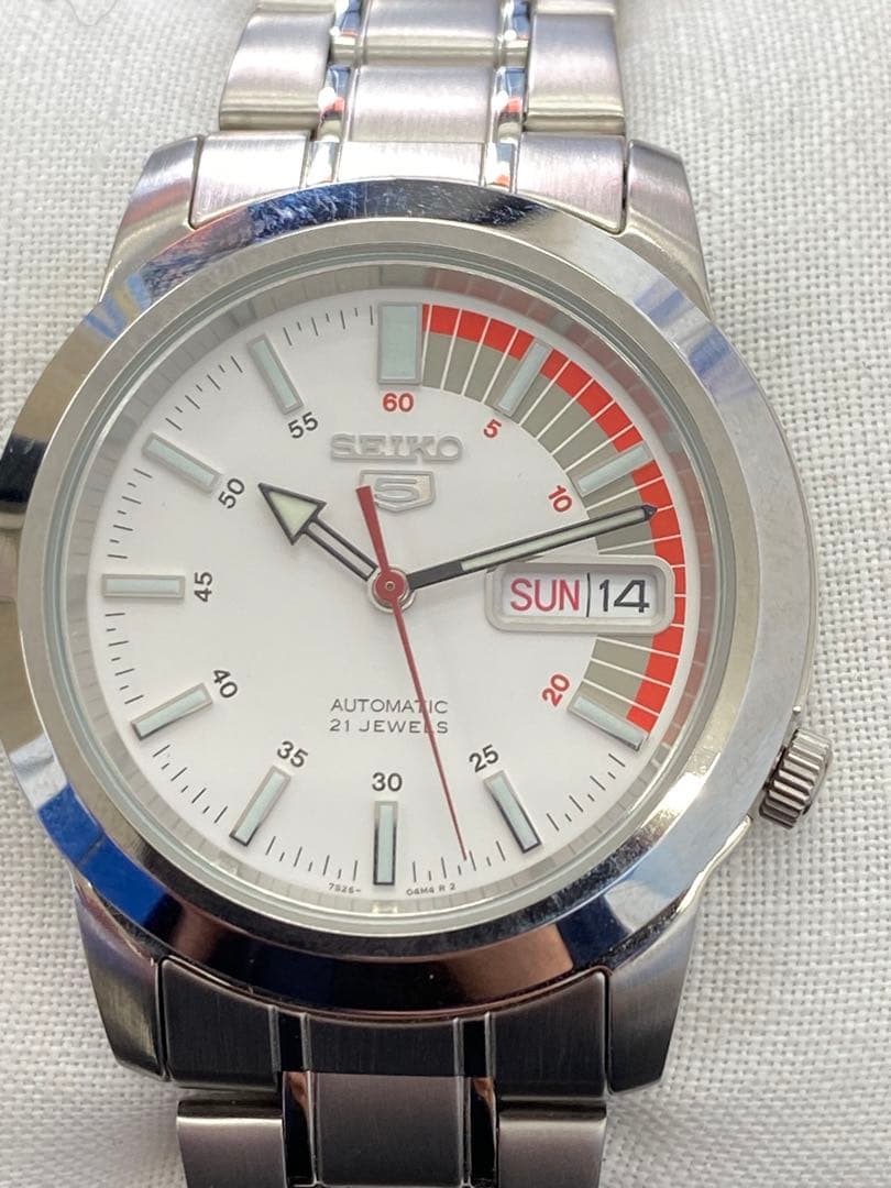 セイコー5 メタルバンド 腕時計 自動巻き デイデイト 裏スケルトン