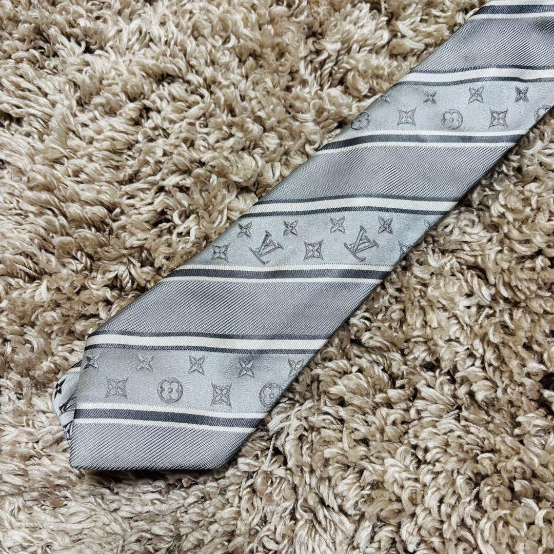 Louis Vuitton ネクタイ シルク100% ストライプ モノグラム