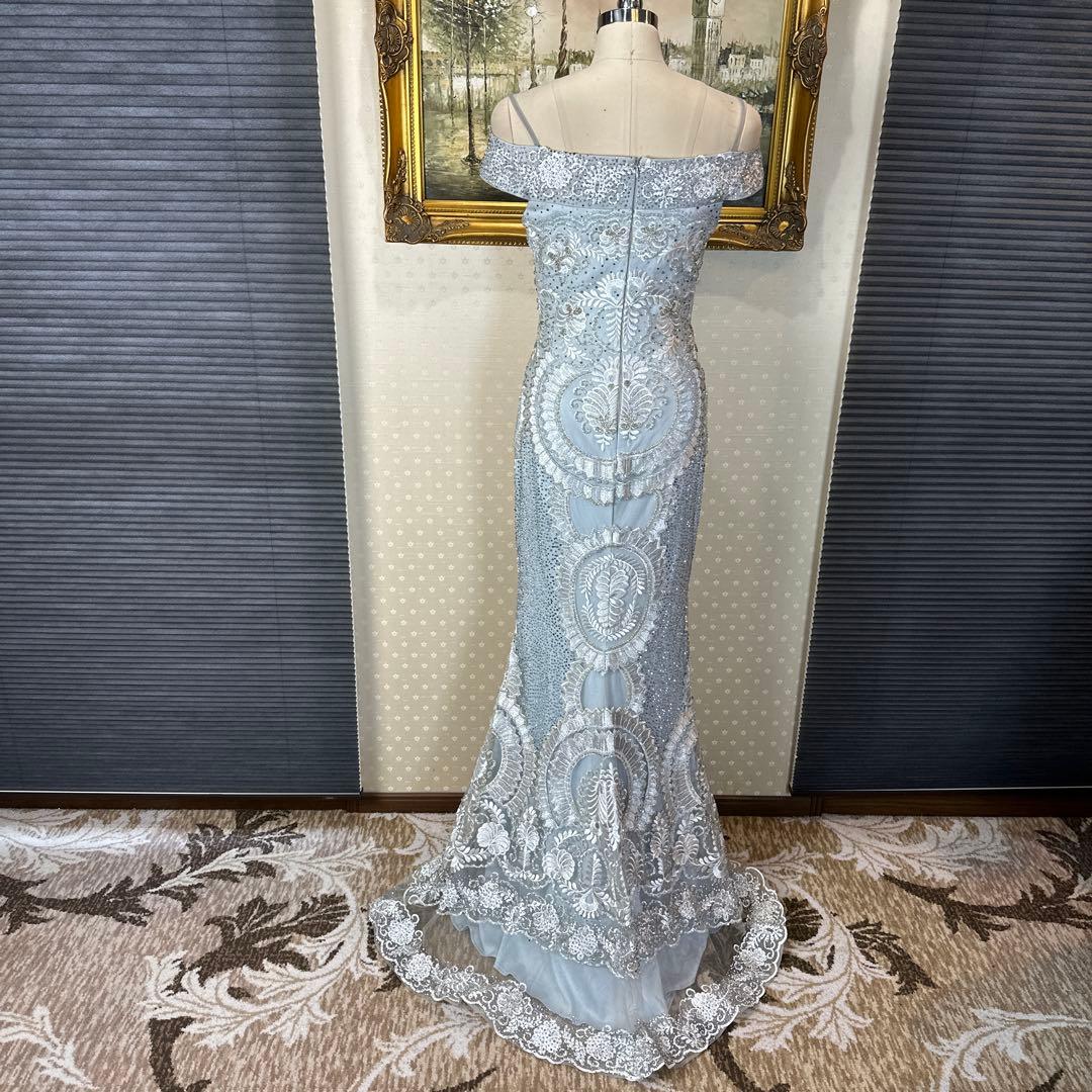 ★要プロフ確認★あなばら いづみ様 ライトブルー オフショルダー刺繍ドレス