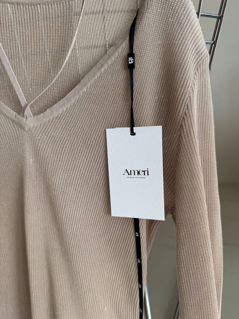 AMERI vintage シアーフリルニットトップス