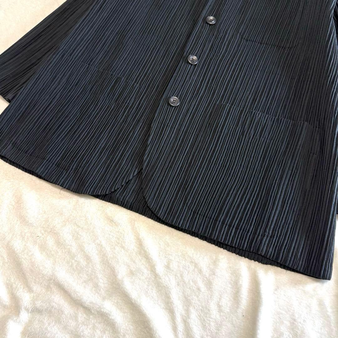イッセイミヤケ プリーツ テーラードジャケット ブラック 日本製 M
