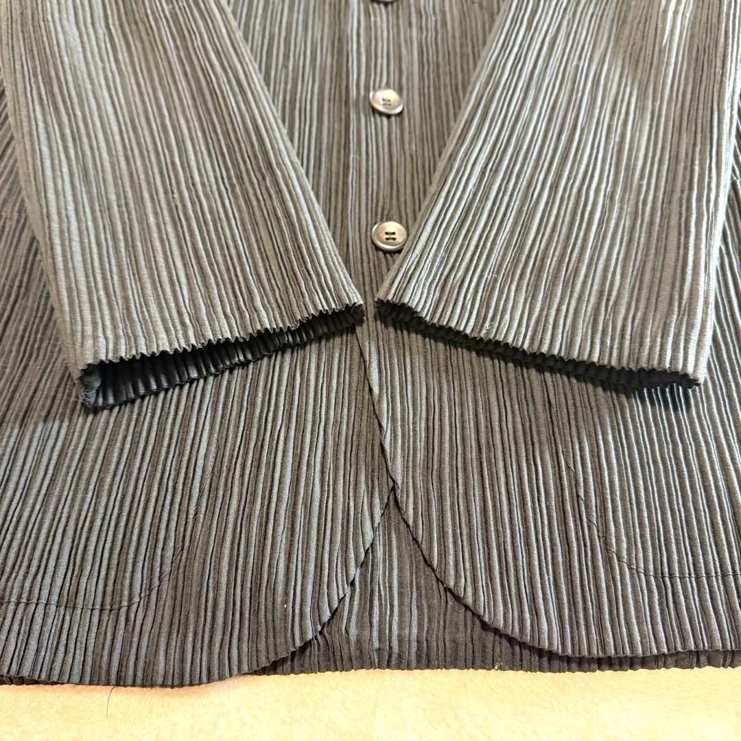 イッセイミヤケ プリーツ テーラードジャケット ブラック 日本製 M