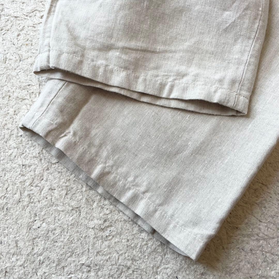 45R 極美品 リネンの908ベイカーパンツ 1 ナチュラル