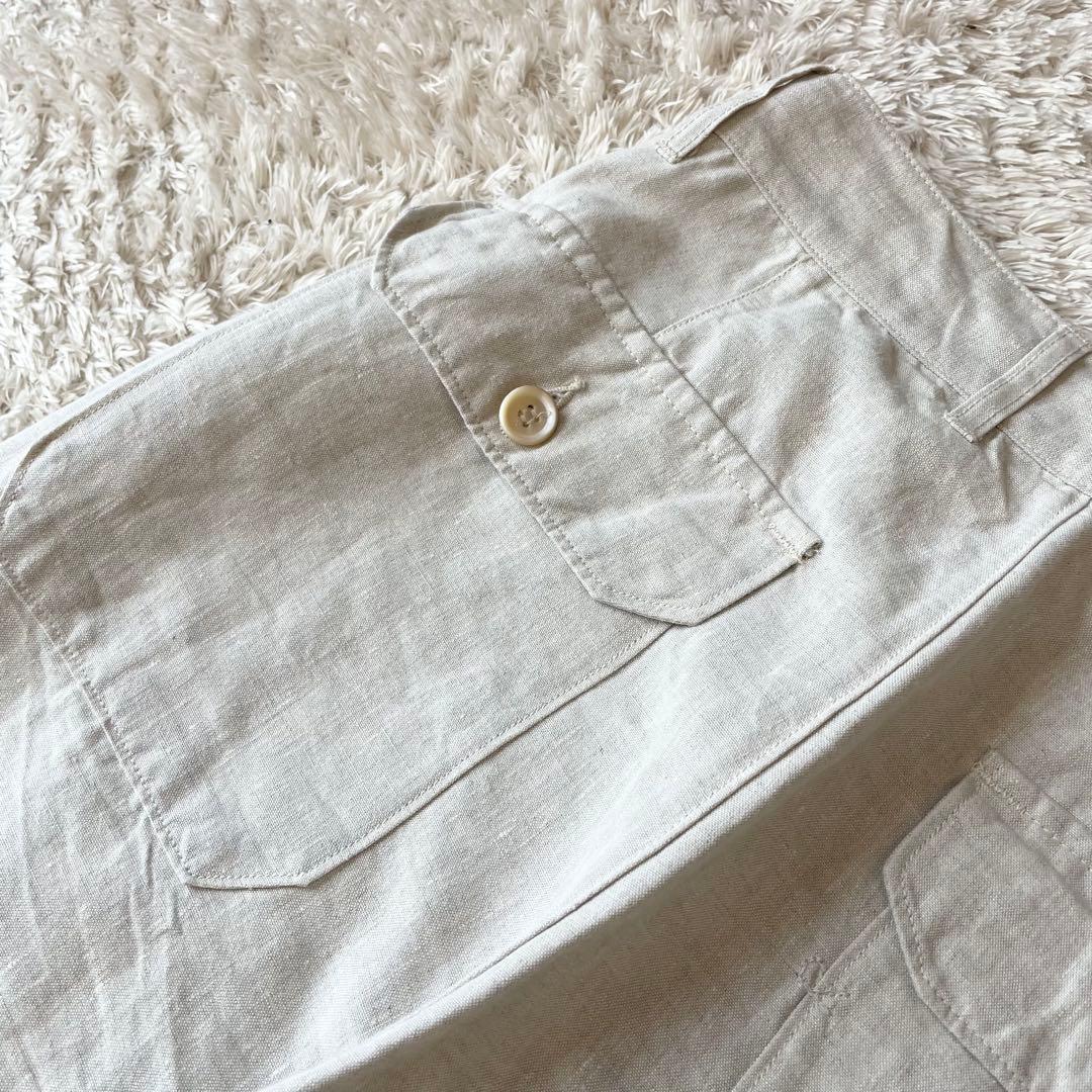 45R 極美品 リネンの908ベイカーパンツ 1 ナチュラル