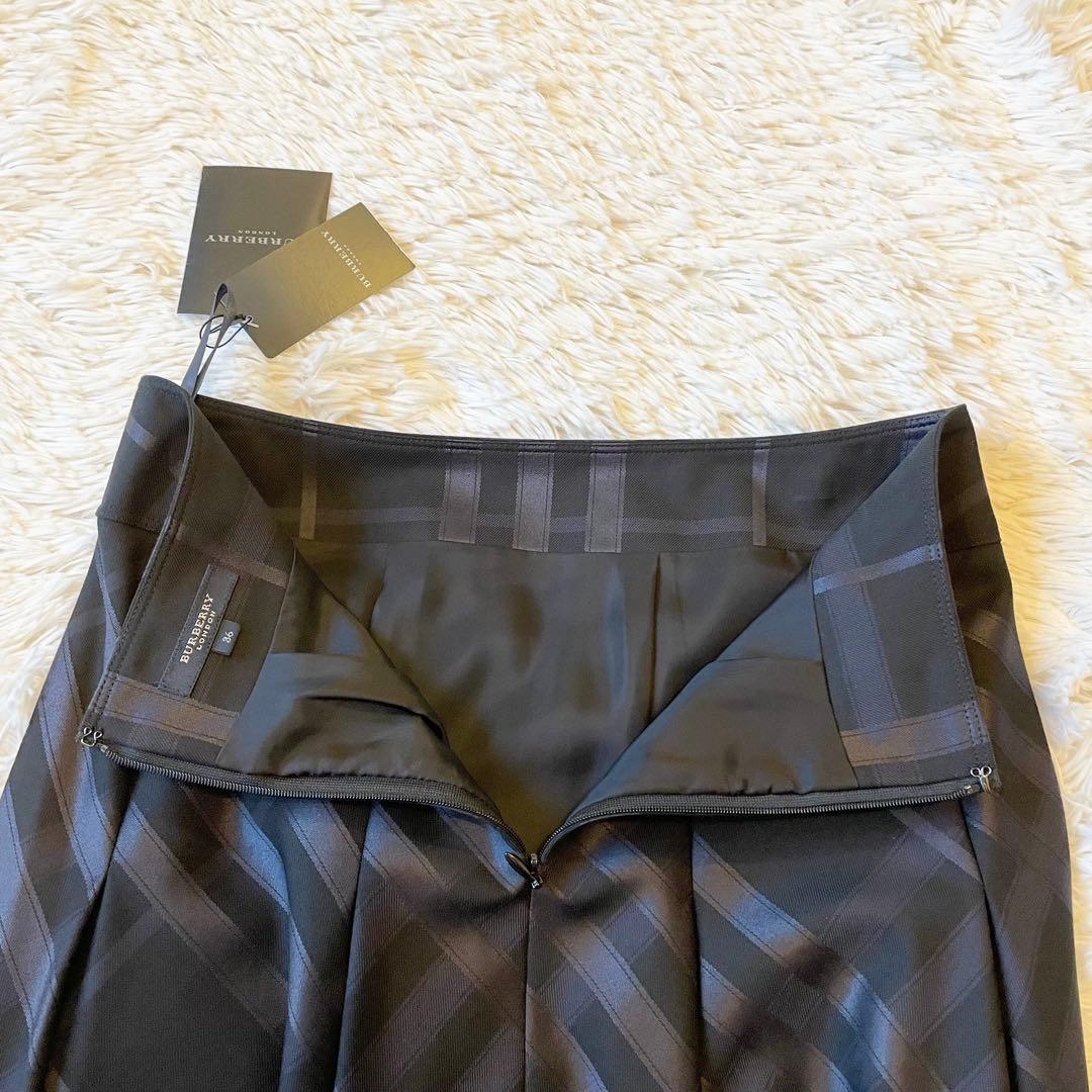 スカート Burberry London Wool Silk Check Skirt 36