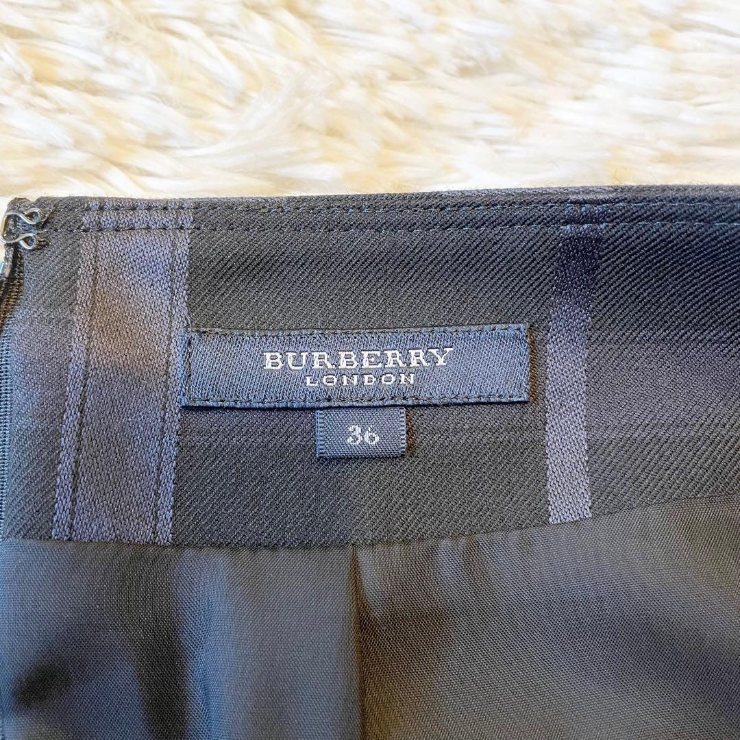 スカート Burberry London Wool Silk Check Skirt 36