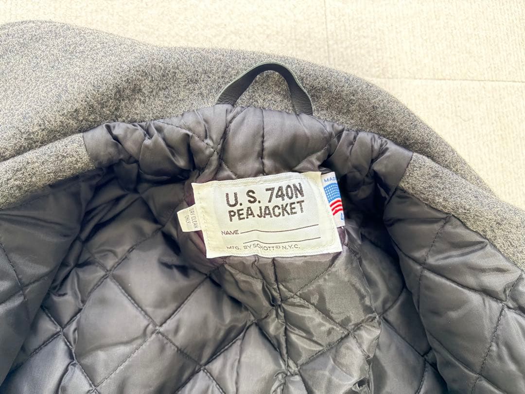 Schott（ショット） 740N 10ボタン Pコート グレー アメリカ製