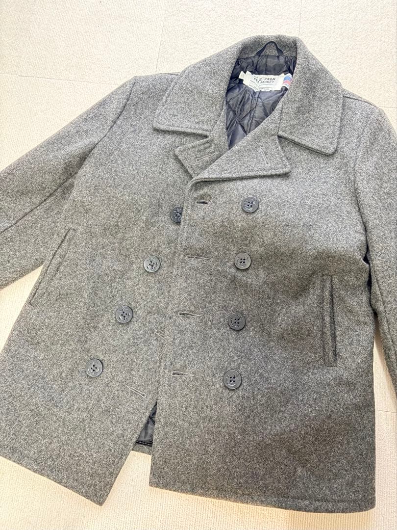 Schott（ショット） 740N 10ボタン Pコート グレー アメリカ製