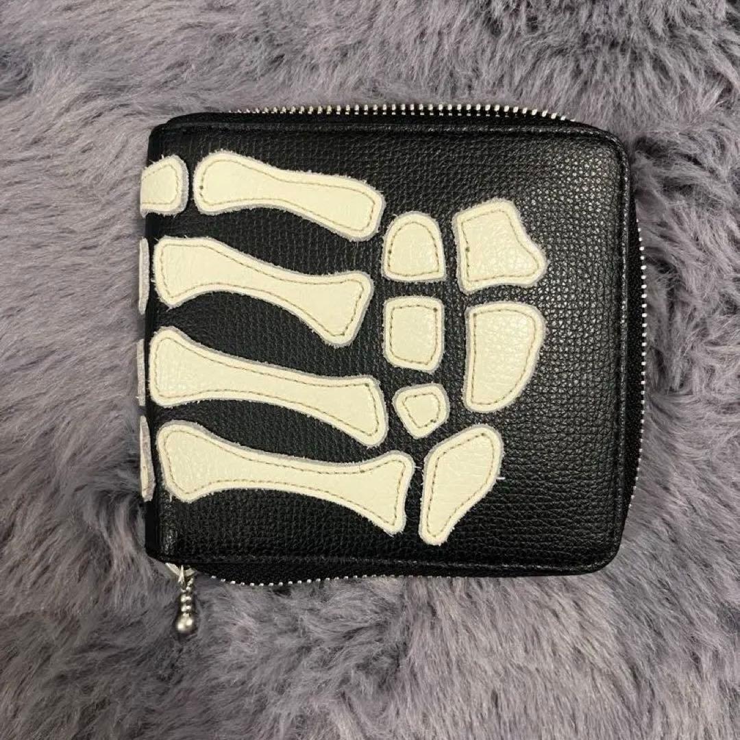 Kapital bone zip wallet black 骨 財布 二つ折り