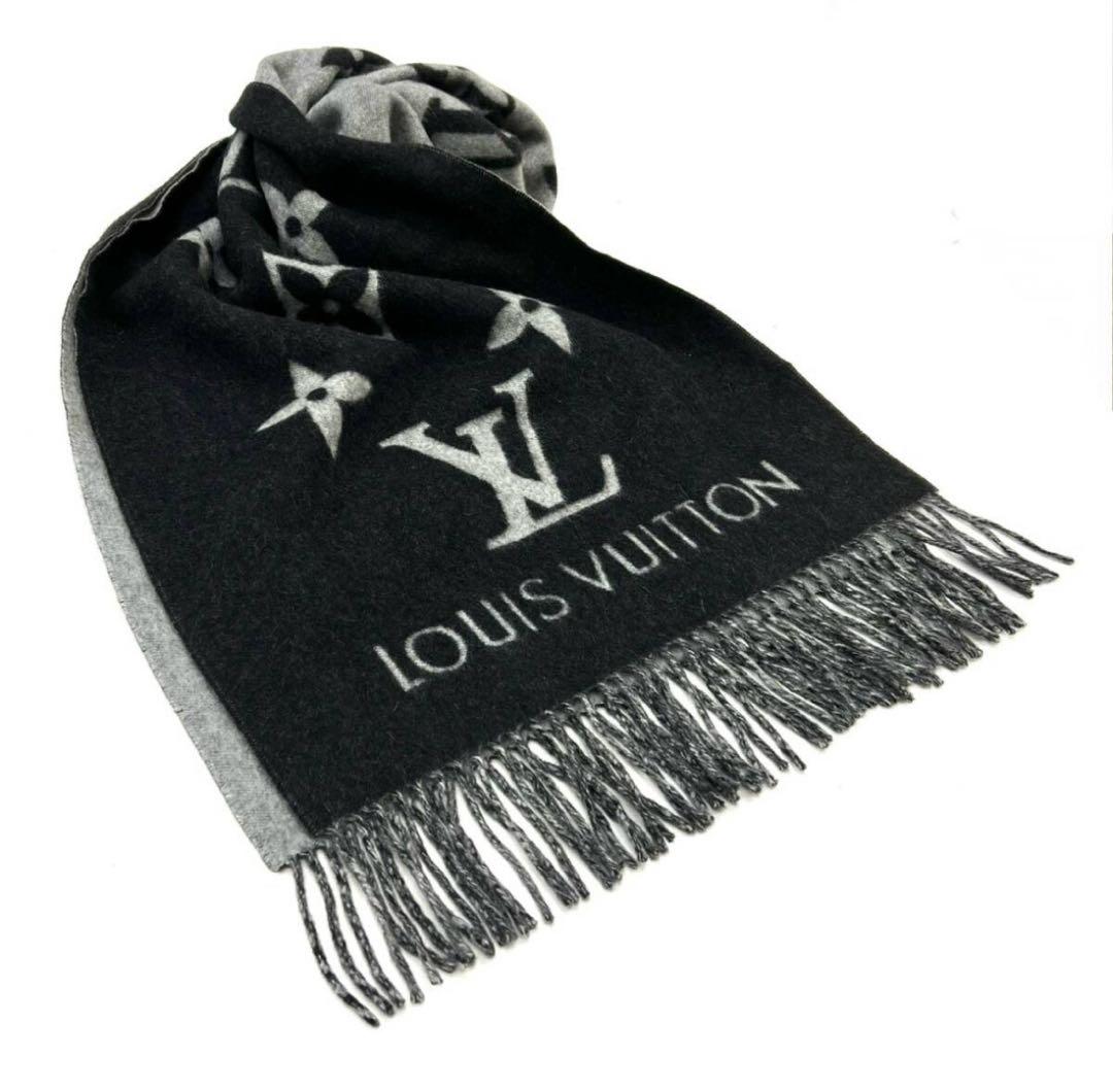 LOUIS VUITTON M71040 マフラー カシミヤ100％ ブラック