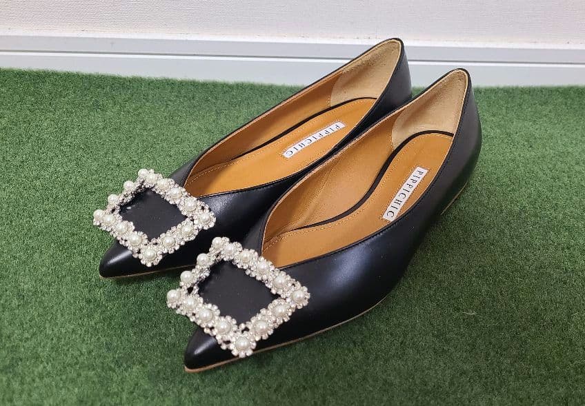 新品　PIPPICHIC ピッピシック ビジューつき フラットシューズ