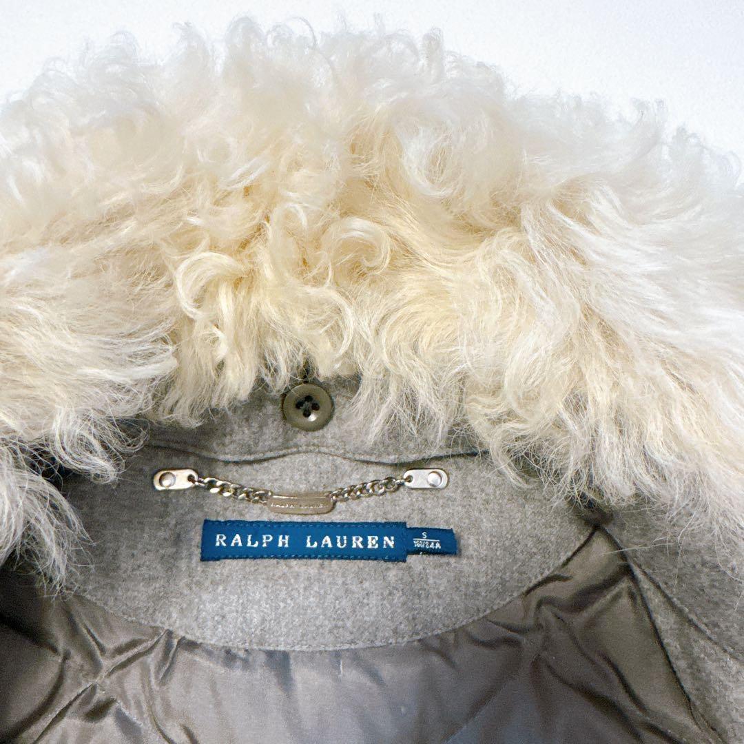ラルフローレン　羊ファー付き ウールダウンベスト シルク裏地