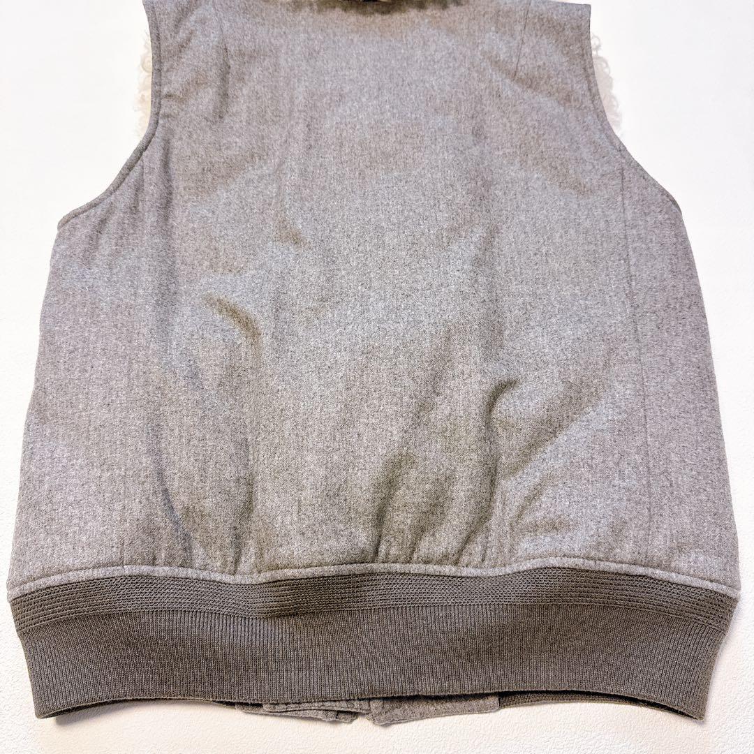 ラルフローレン　羊ファー付き ウールダウンベスト シルク裏地