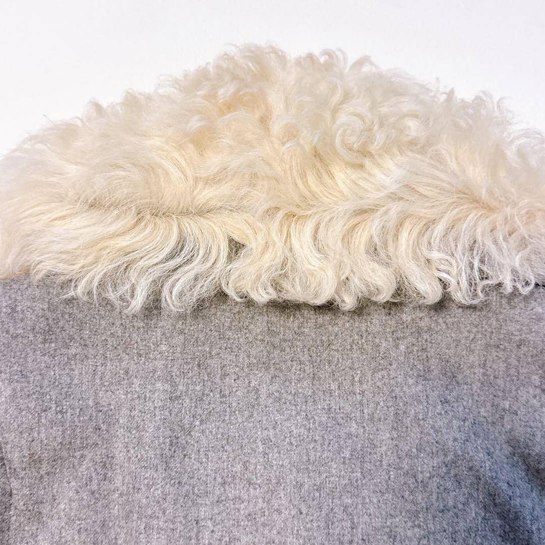 ラルフローレン　羊ファー付き ウールダウンベスト シルク裏地