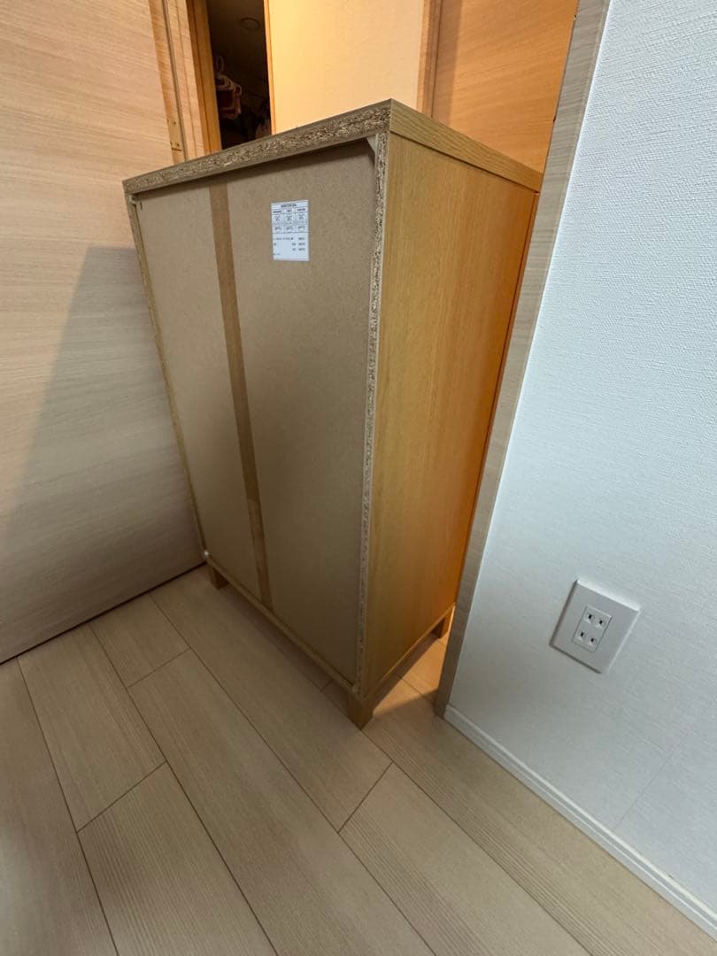 ニトリ木製シューズボックスミラー付②